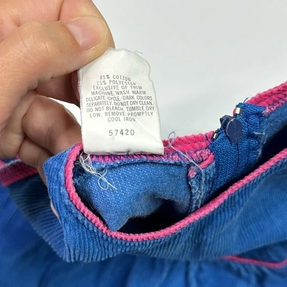 Vintage Hartstrings Blue Corduroy Jumper Dress Size 2T - Picture 7 of 7